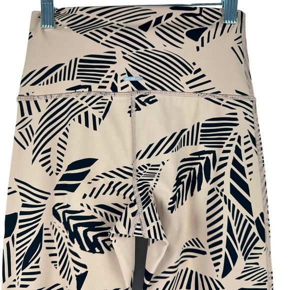 aerie Sz S Women's Beige Chill Play Move Palm Leaf Print 7/8 Legging - Picture 4 of 9